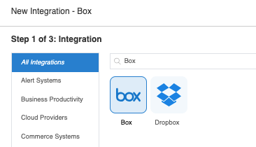 Box in Integration List